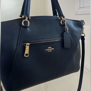 Coach Prairie Satchel Purse Bag Navy Blue with Gold Details - Like New